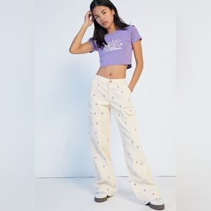 Pacsun Embroidered Corduroy Low Rise Puddle PantsWIDE LEG BAGGY  XS